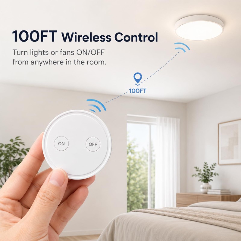 LoraTap Remote Light Switch Kit: No wall wiring required 120V