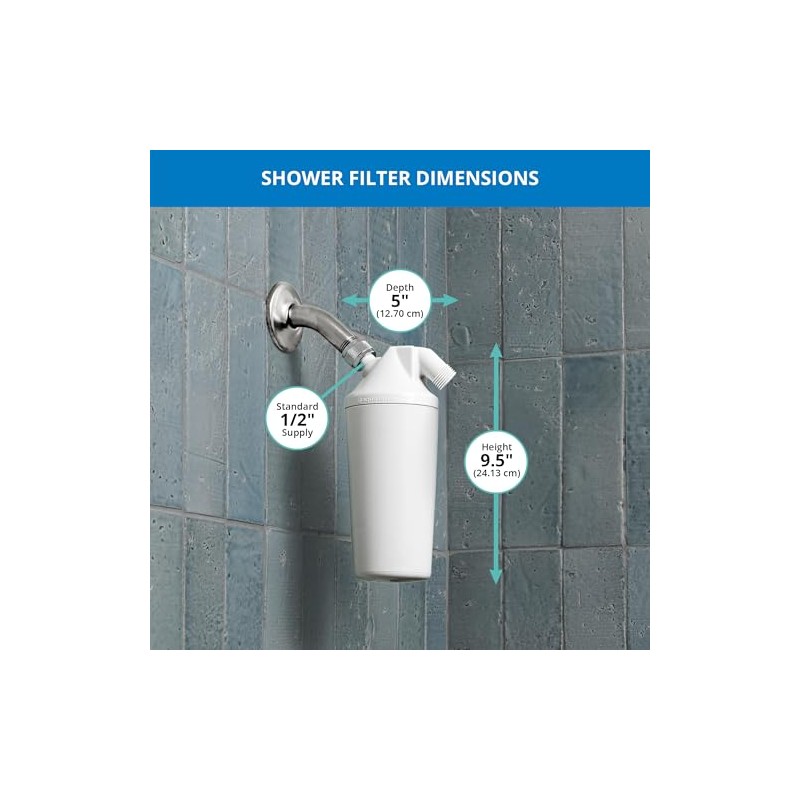 Aquasana Filtro para Ducha sin Cabeza, Blanco, AQ-4100NSH