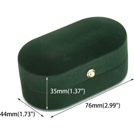 Vintage Green Velvet Ring Box Holder Jewelry Display Storage Case for 2 Rings Wedding Engagement