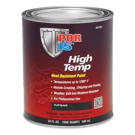 POR-15 High Temperature Paint, High Heat Resistant Paint, Weather and Moisture Resistant, 32 Fluid Ounces, Flat Black