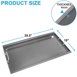 Full Size Griddle Inserts for Weber Summit 600 Series Grills, Flat Top Griddle for Summit E/S 640/650/660/670 Gas Grills with a Smoker Box, Replacement Parts for Weber 67552 Grates
