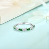 Inpasne Eternity Emerald Ring for Women 925 Sterling Silver Stackable