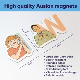 26 Auslan Alphabet Fridge Magnets – Educational & Fun Sign Language Learning Tool for Kids & Adults – Durable, Vibrant, Easy-to-Use Australian Sign Language Resource