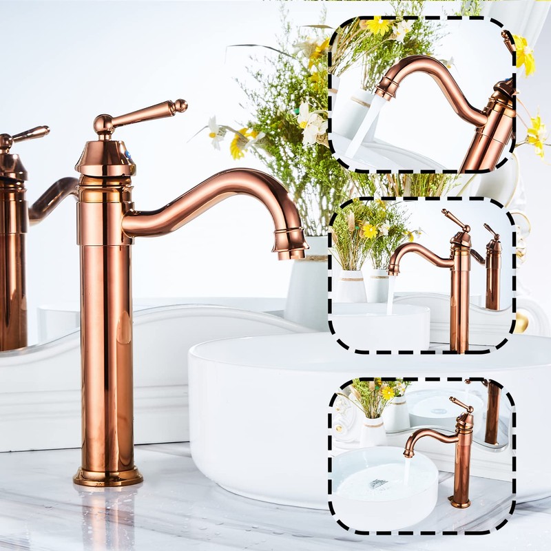 GGStudy Tall Body Single Handle One Hole Bathroom Vessel Sink