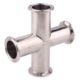DERNORD 4 Way Cross Clamp Fits 1.5" Tri-clamp Sanitary Fitting Stainless Steel 304, 38mm Pipe OD
