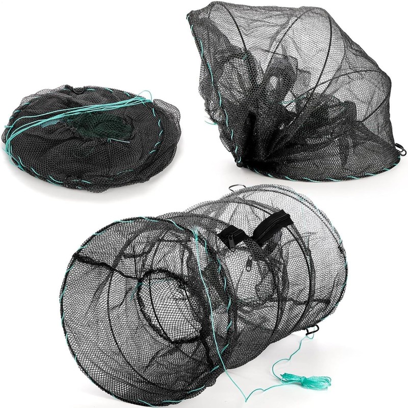 Trampa para Peces y Cangrejos Plegable con Cebo y Hundimiento