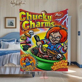 Ghost Doll Creative Pattern Printed Blanket - Soft and Warm Design for Bedrooms, Guest Rooms, Living Rooms, Student Dormitories & More - Bedding Size: 60*50