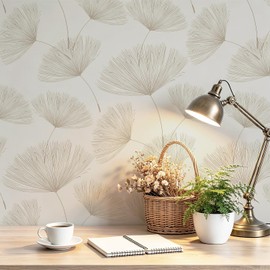 Neutral Botanical Peel and Stick Wallpaper Modern Farmhouse Contact Paper