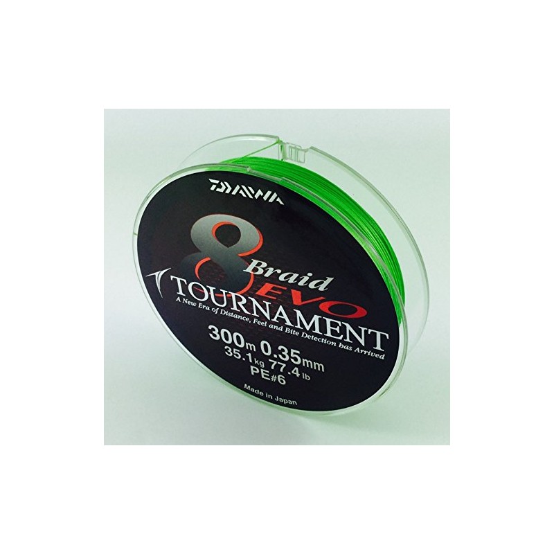 Daiwa Tournament 8 Braid EVO 0.35mm, 35,1kg/77,4lbs 300m chartreuse