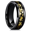 King Will NATURE Mens 8mm Black Tungsten Carbide Wedding Ring