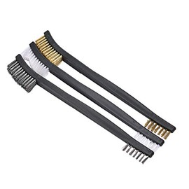 3 Piece Mini Wire Brush Set, Wire Brush Brass Stainless Steel Metal Brush Small Wire Brush with Plastic Handles Cleaning Wire Brush for Cleaning Sweat Dirt Slag Rust