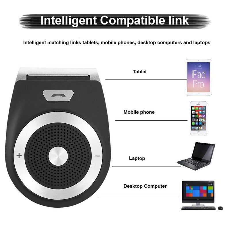 Bluetooth Car Kit Speakerphone,- Bluetooth Visor Clip Speakerphone Connect 2