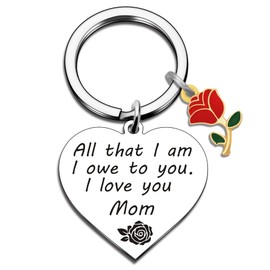 Mom Gifts Mother Of The Bride Gifts Unique Mom Keychain Jewelry Gifts For Mother Stepmother Mother In Law Meaningful All That I Am I Owe To You Keyring Mothers Day Birthday Gift For Mom