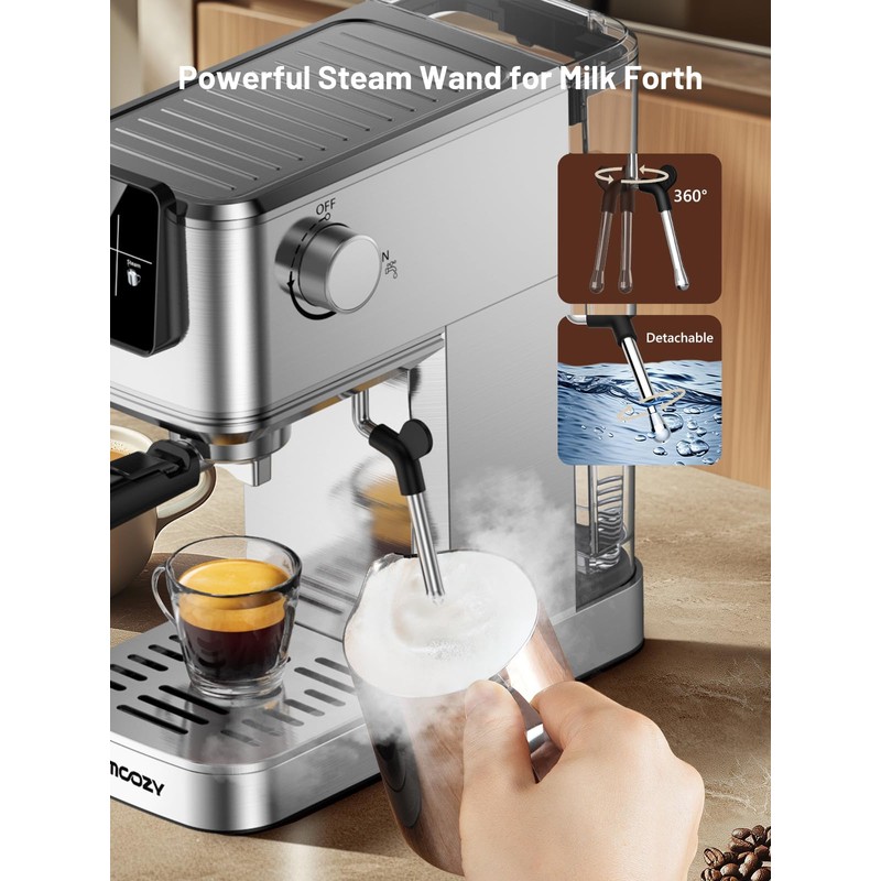 HomCozy Espresso Machine 20 Bar Coffe Maker with Rapid Cold