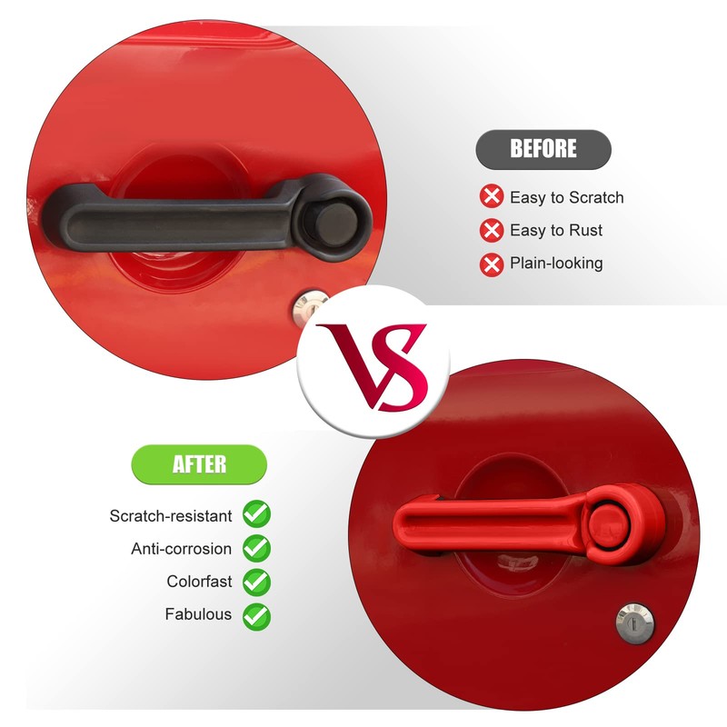 CheroCar for Jeep JK Door Handle Cover Kit & Tailgate