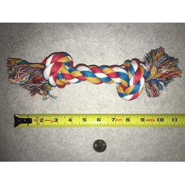 Zanies Multi Colored Knotted Rope Bone Dog Toy Tough & Durable for Big Dogs Too !(10" Rope Toy)