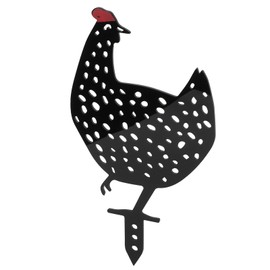 Chicken Hen Stake Hollow Animal Shape Decoration Outdoor Garden Lawn Ornament Black