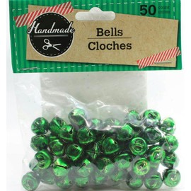 (Pack of 2) 50 Handmade Small Craft Jingle Bells (Green)