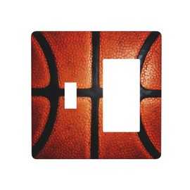 Funny Basketball Combination Wall Plate 2 Gang 1 Toggle 1 Rocker Light Switch Cover Decorator Switch Plate Outlet Cover, 4.5 x 4.5 Inch
