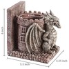 MyGift Resin Decorative Bookends and Pencil Holders with Dragon Guarding