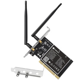 Wireless N Dual Band 600 Mbps (2.4 GHz 300 Mbps o 5 GHz 300 Mbps) Adaptador PCI WiFi para Windows 11, 10, 8.x, 7, XP (32/64 bits) y Windows Server PC de computadora, tarjeta WiFi de interfaz
