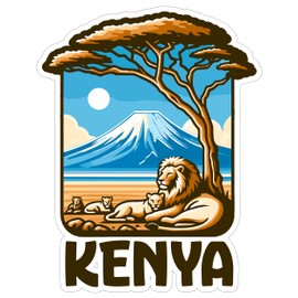 Kenya Sticker 4 Inch City Travel Souvenir Destination - Waterproof Vinyl Decal for Laptop Water Bottle Car Tumbler - Durable Aesthetic Long-Lasting Stickers for Adults ID44990