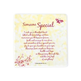 Motivational Single Ceramic Sentiment Coaster - 'Someone Special' Artistic Floral Spring Design - Homeware Gift for Her - Heartfelt Words By Blue Mountain Arts