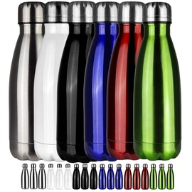Stainless Steel Drinking Bottle - Set of 3 Bottles - Vacuum Leak-Proof Thermos Flask, Water Bottle BPA Free, Insulated Thermos Flask for Sports, Running, Cycling, Yoga, Hiking and Camping - 300 ml -