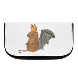 Mr. & Mrs. Panda Cosmetic Bag Bat Sitting - Gift, Cosmetic Bag, Relaxing, Make-Up Bag, Motivation, Good Mood, Animals, White, Hand Drawn