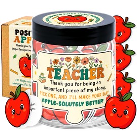 Apple For Teacher Gift - Teacher Back To School Gifts - Teachers Gifts for Women - 60 Positive Apple Daily Affirmation Cards Jar - Teachers Day Graduation End of The Year Birthday Appreciation Thank You Gift for Women