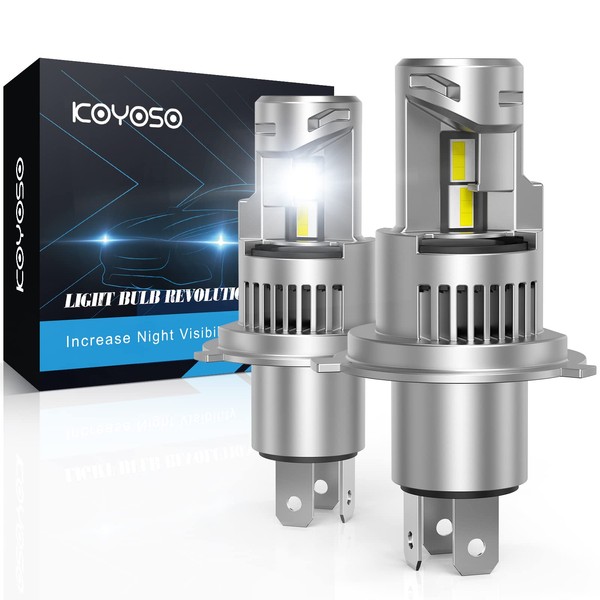 KOYOSO H4 LED Headlight bulbs, 100W 20000LM 6000K Wireless Car