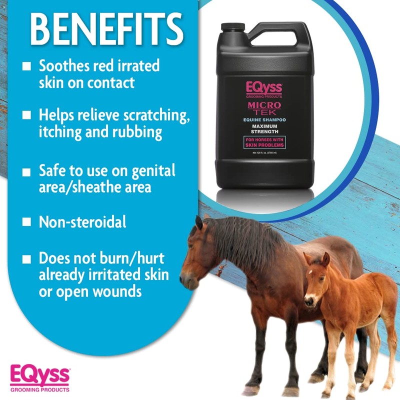 EQyss Micro-Tek Equine Itch Relief Shampoo - Soothes Irritated Skin,