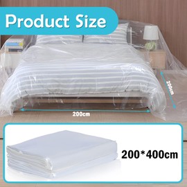 ToKinCen Furniture Dust Covers,Sofa Protector Bag Cover,Plastic Sofa Cover 1PCS,Transparent Sofa Dust Covers,Water Resistant,Large Heavy Duty Furniture Bed Couch Protector 200 x 400cm (1pc2M*4M)