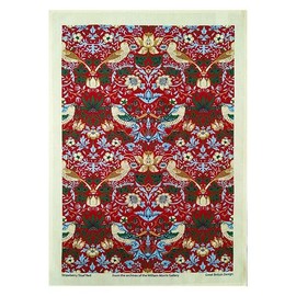 William Morris Strawberry Thief Red Cotton Tea Towel