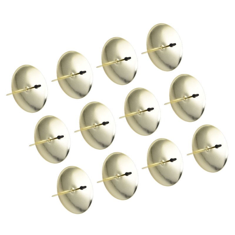 12pcs Candle Plate Iron Material 7x6.5cm/2.8x2.6in Gold Stable Reliable Decorative