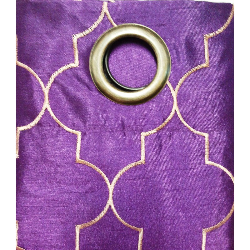 Stylemaster Hudson 55 by 84-Inch Embroidered Faux Silk Brass Grommet