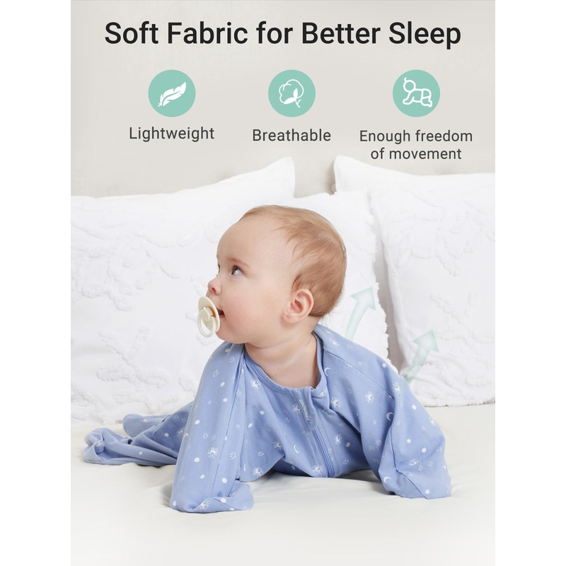 GROWNSY Transitional Swaddle Sleep Sack 3-6 Months, Starfish Design Baby