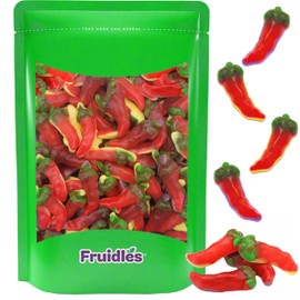 Fire Peppers Gummi, Red n' Green Soft Chewy Gummy Candy, Non-GMO (Half-Pound)