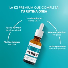 Matter Ka-30, Vitamina K2 Menaquinona-7 K2VITAL® en Gotas con MCT, Apoya la Salud Ósea, Bienestar Cardiovascular y Protección Celular, 600 Porciones, 1 Frasco con 30 ml