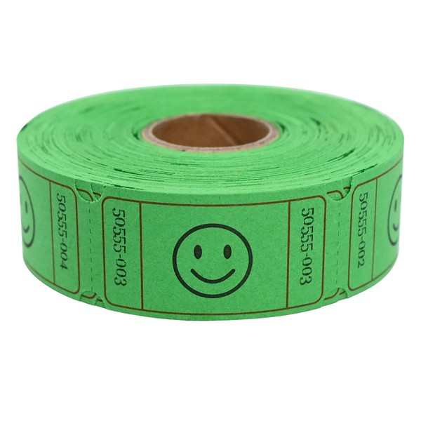 L LIKED 500 Raffle Tickets, Smile, Green (6 Color Selection),