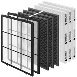 SAKEGDY 116130 Replacement Filter H fit for Winix 5500-2 Air Cleaner Purifier and Winix AM80, Package Contain 2 Washable Pre-Filter+3 HEPA Filter+3 Activated Carbon Filter Combo Pack