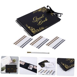 jojofuny Rustic Wedding Guest Book DIY Gold Foil Scrapbook Album for Wedding Signatures Easy to Use Safe Paper Material for Capturing Memories and Wishes