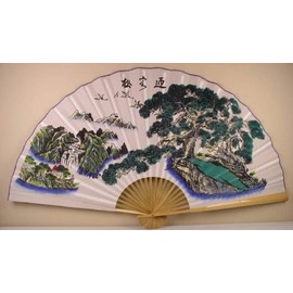 "Classic 35"" Oriental Feng Shui Wall Fan-scenery"