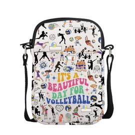 Volleyball Lover Gift Volleyball Player Gift Volleyball Teams Gift It’s A Beautiful Day For Volleyball Crossbody Bag (DAY FOR VOLLEYBALL cb UK)