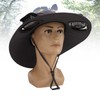Solar Fan Hat Large Brim Quick Dry Breathable 3 Speeds