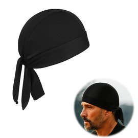 Horktrust Biker Bandana Cap, Sport-Kopftuch, Schutzstirnband, geeignet für Outdoor-Sportarten und Laufen, Piratenstil, für Männer und Frauen, schwarz