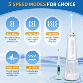 DR.SHARK Cordless Nasal Irrigation System, Electric Netting Pot for Sinus, Nose Cleaner, Sinus Cleaner Machine, 5 Modes Nasal Rinse Machine