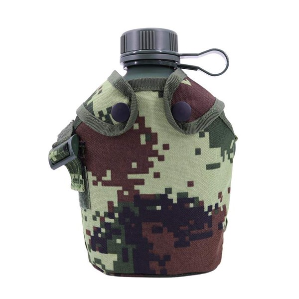 Jadedragon Military Canteen Water Bottle, Aluminium Water Canteen Reinforced Nylon