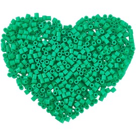 SOFPLATE 2000Pcs Green Melting Beads Perlers Beads Bulk 5 x 5mm Tube Small Mini Plastic Fuse Melty Fusion Compatible Hama Refill Craft Spacers Accessories for DIY Pegboards Creative Arts Gifts Craft