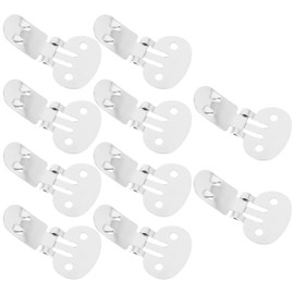 SUPVOX 10pcs Stainless Steel Blank Shoe Clips DIY Crafts Findings Accessories (32mm x 20mm)
